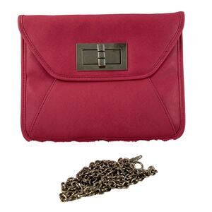 Nine West Hot Pink Clutch Crossbody Purse with Chain
